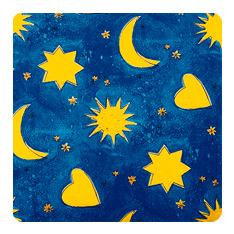 71 moons and stars blue
